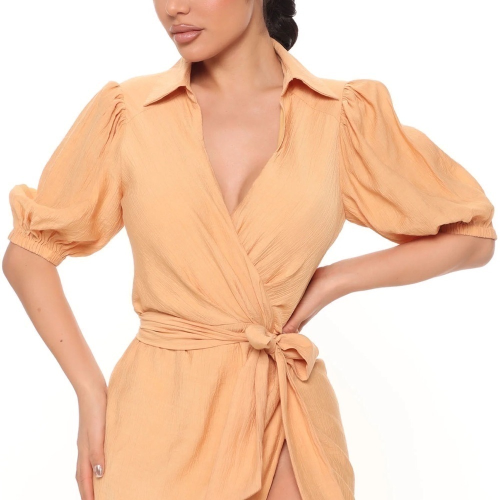 NWT Showered With Love Midi Dress - Orange - Picture 3 of 5